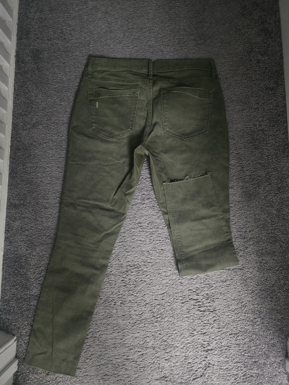 Express Olive Skinny Ripped Jeans - Picture 4 of 5